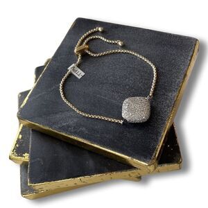 Pavé Crystal Gold-tone Slide Bracelet • NWT